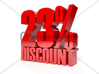 23 percent discount. Red shiny text.