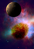 planet and nebula