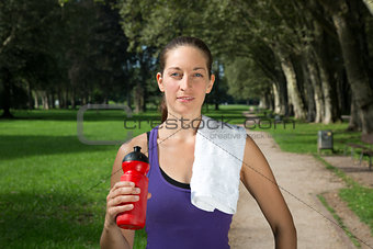 Young woman makes a break during sports
