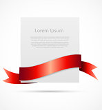 White card with  ribbon vector illustration