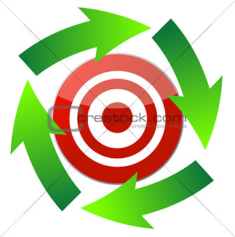 cursor arrow around target illustration