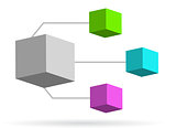 Glass Mirror and Color Organization Box illustration design
