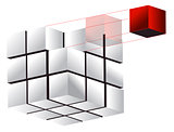 3d cube illustration design over a white background