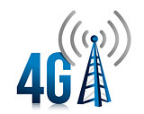 4G speed tower connection illustration design over white