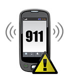 911 emergency call illustration design over white