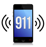 Emergency number 911 call illustration design over white