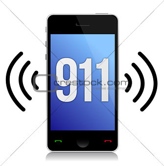 Emergency number 911 call illustration design over white