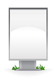 Blank advertising billboard isolated over white background