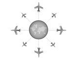 Airplane destination design illustration graph