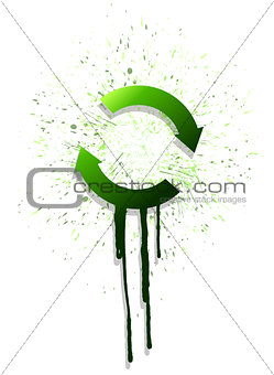ink green arrow cycle illustration design on white