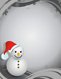 winter snowman christmas card illustration design