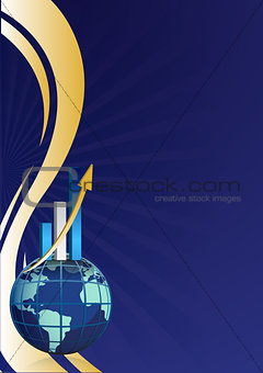 Global business growth bar graph background