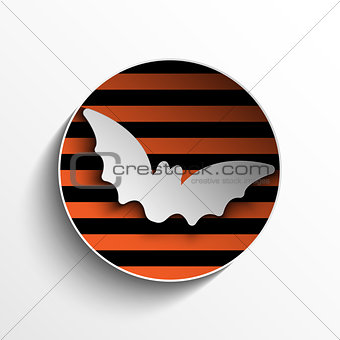 Halloween Bat Circle Frame Pumpkin Button 