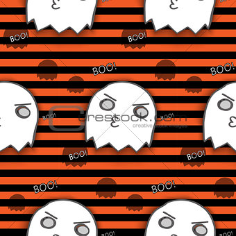 Halloween Ghost Seamless Pattern Background Vector