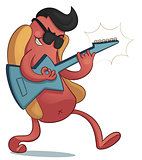 Crazy Hot Dog Playing Electric Guitar