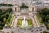 Aerial View on Trocadero Fountains From the Eiffel Tower, Paris,