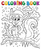 Coloring book Christmas squirrel 1