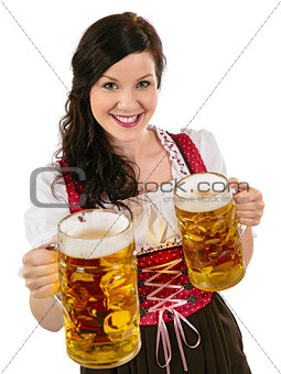 Gorgeous Oktoberfest waitress with beer