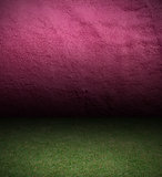 Wall cement and grass background