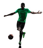 african man soccer player  silhouette