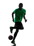 african man soccer player  silhouette