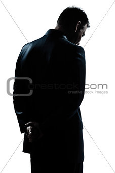 silhouette man portrait backside sad despair lonely