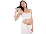 Pregnant Woman Portrait Pointing Gun