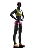 woman runner exercising posing  silhouette