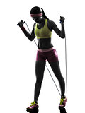 woman exercising fitness jumping rope  silhouette