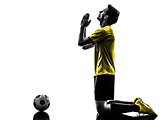 brazilian soccer football player praying  man 