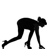 silhouette woman ready to sprint