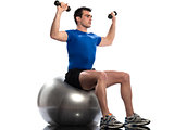 man fitness ball Workout Posture weigth training