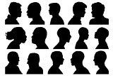 portraits men profile set