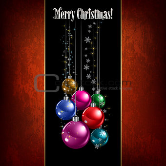 Abstract celebration greeting with Christmas decorations