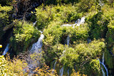 Flowing water on falling lakes of Plitvice