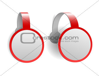 Red advertising wobblers isolated