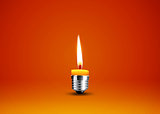 Wax candle into lighting bulb 