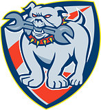 Bulldog Spanner Mascot Shield