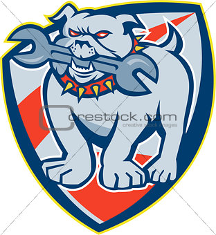 Bulldog Spanner Mascot Shield