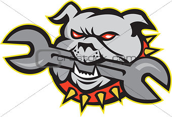 Bulldog Dog Spanner Head Mascot