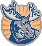 Angry Moose Mascot Retro