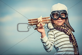 Pilot with plane