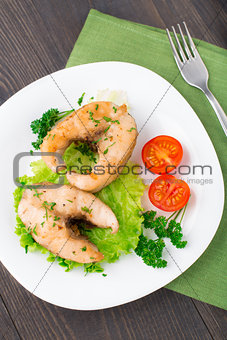 Fried fish and vegetables