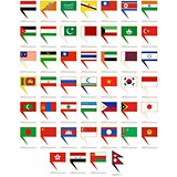 Icons to flags of Asia