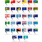 Icons with the flags of Australia and Oceania