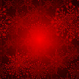 Abstract Red Christmas Snowflake Background