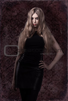portrait of blonde dark witch 