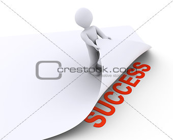 Person discovers the success under a paper