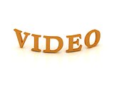 VIDEO sign with orange letters 