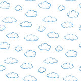 Clouds on white background - seamless vector texture